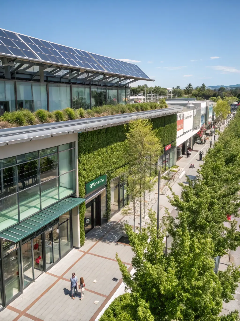 A vibrant retail shopping center with diverse stores and shoppers, showcasing Dynasty Acquisitions' approach to retail property investment.